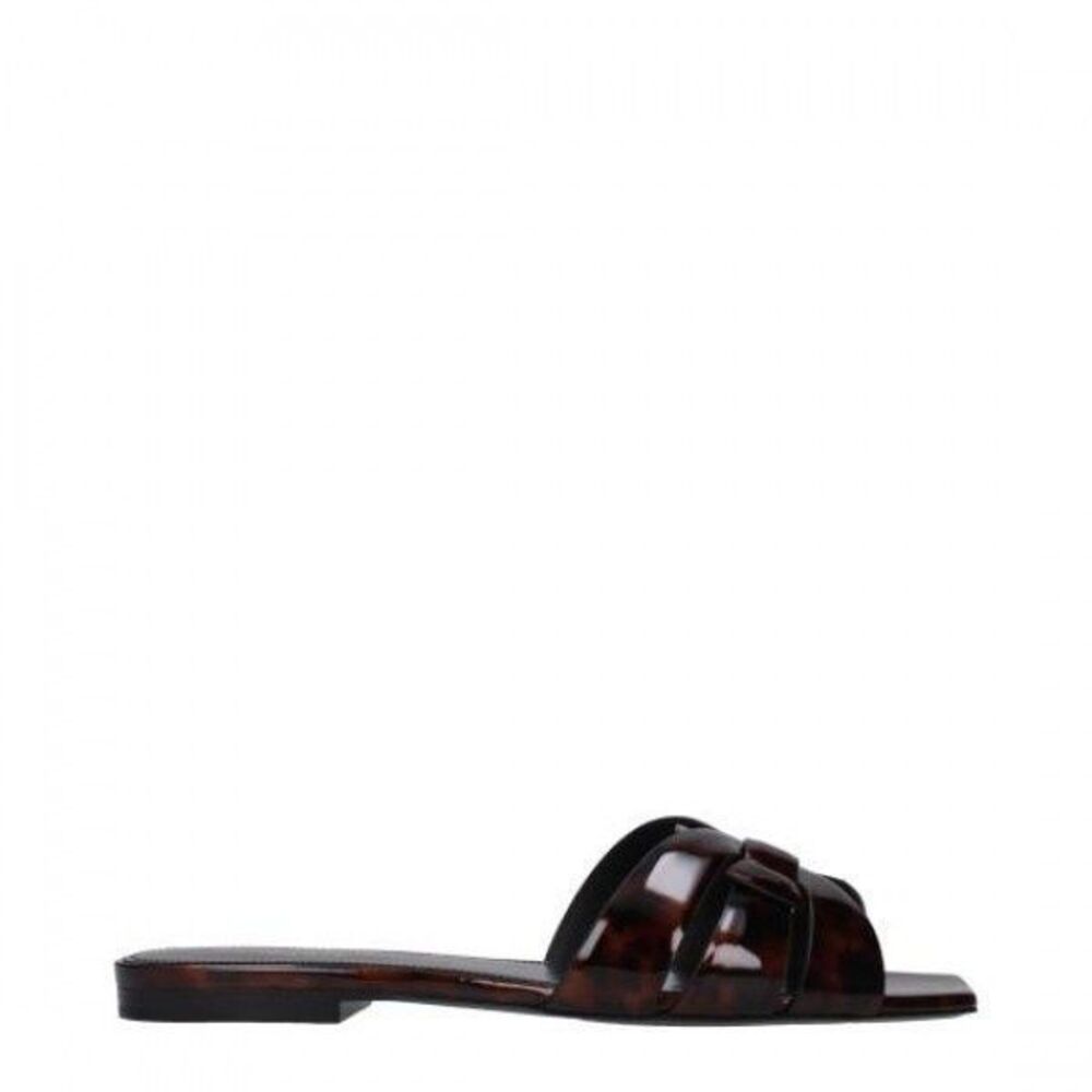 Tribute Flat Mule Tortoiseshell Patent Leather